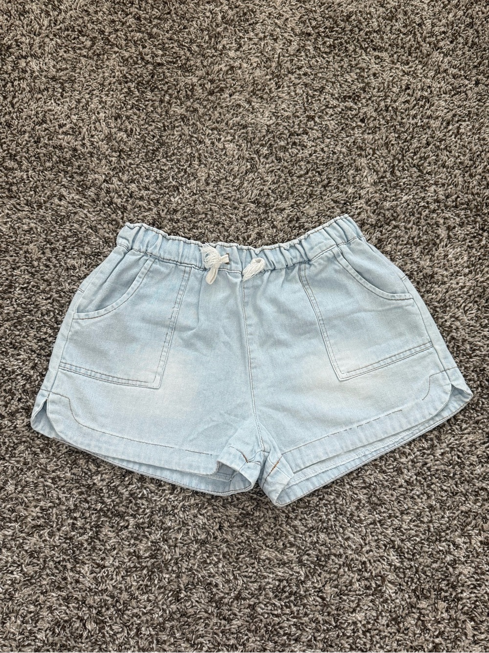 Light Wash Denim Drawstring Shorts